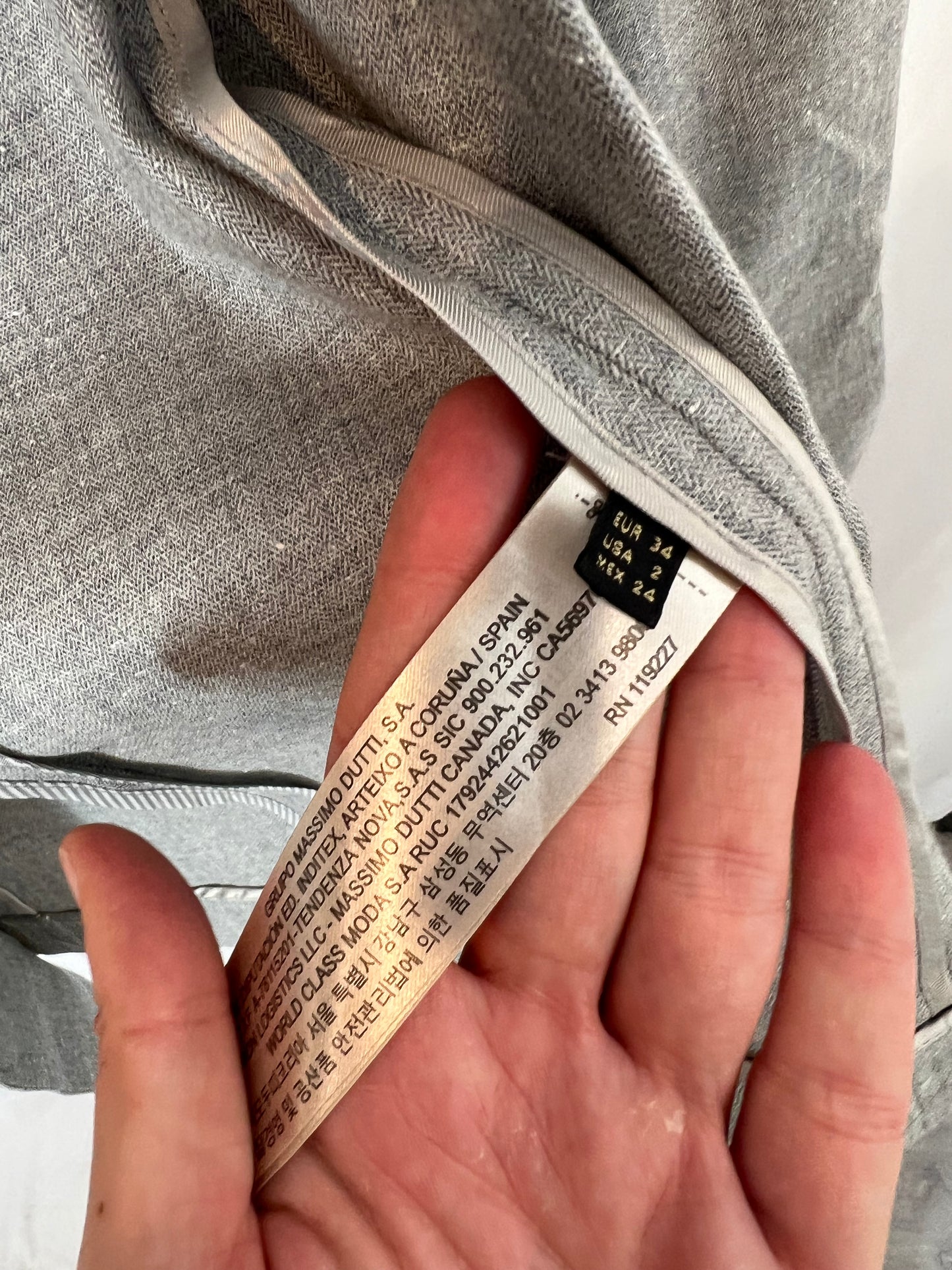 MASSIMO DUTTTI. Blazer gris jaspeada algodón. T XS