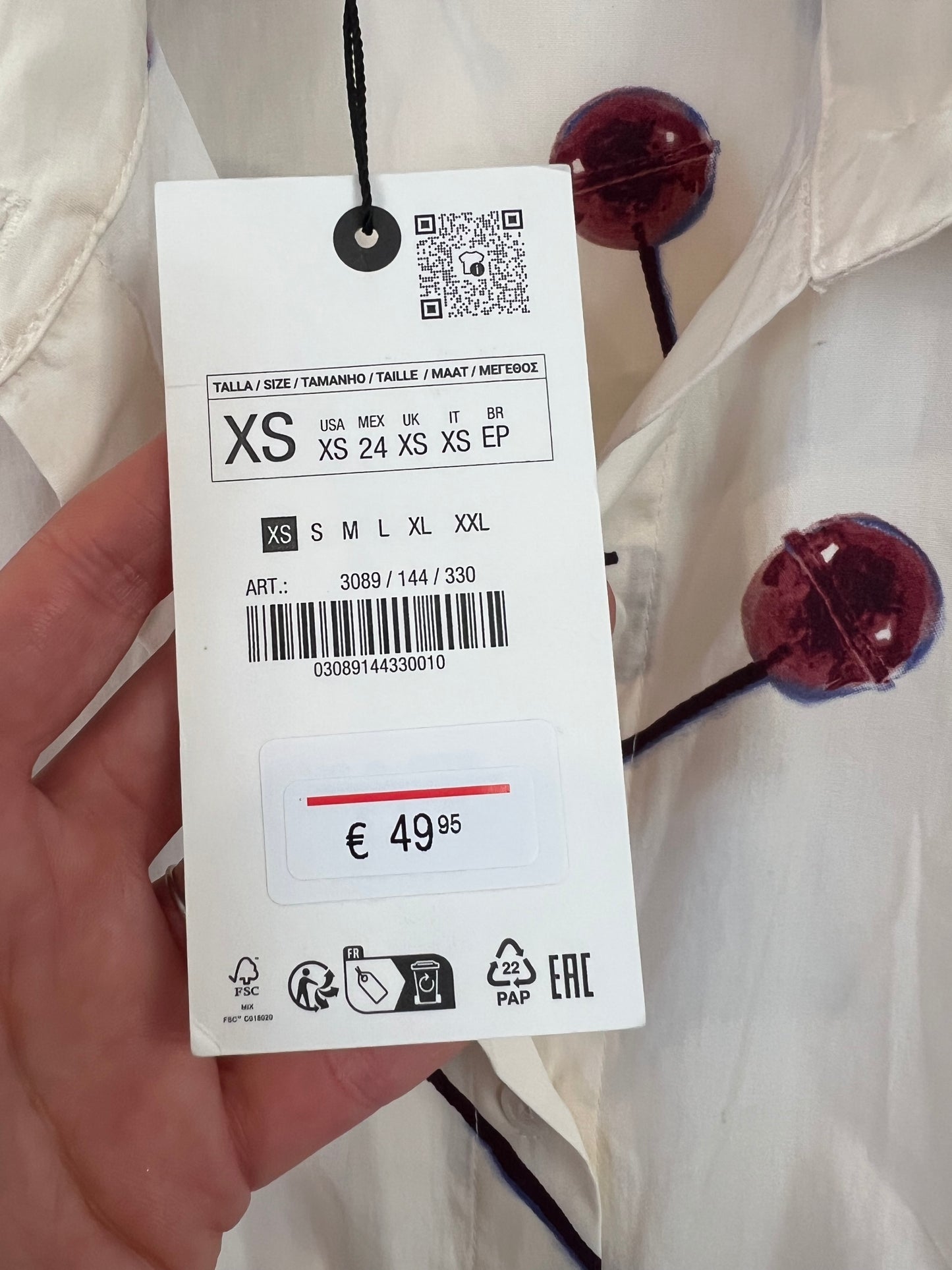 ZARA. Printed beige dress. Size XS