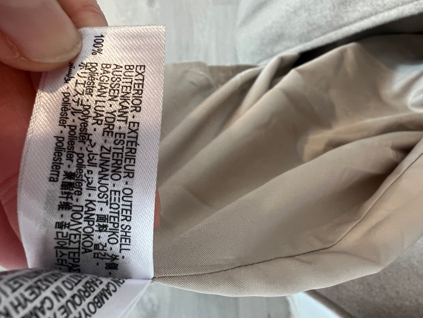 ZARA. Abrigo paño beige largo. T L