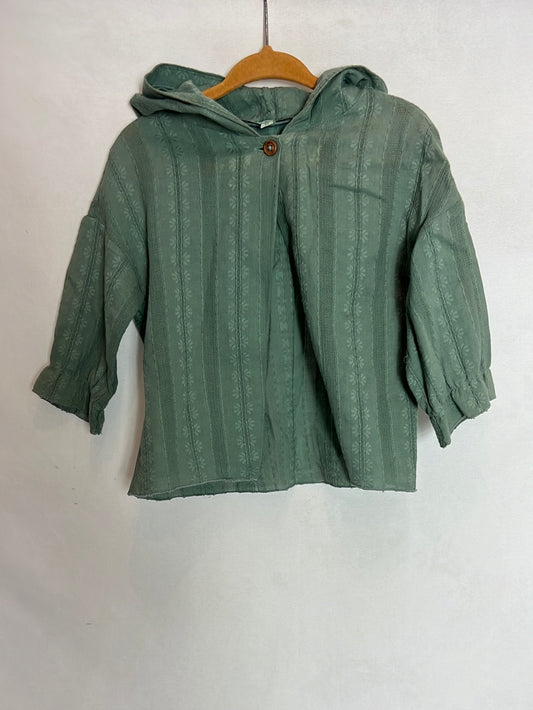 NANOS. Chaqueta fina capucha verde agua. T 12 meses