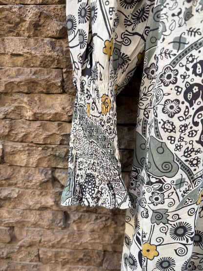 ISABEL MARANT ÉTOILE. Vestido midi detalle cuello y puños. T XS