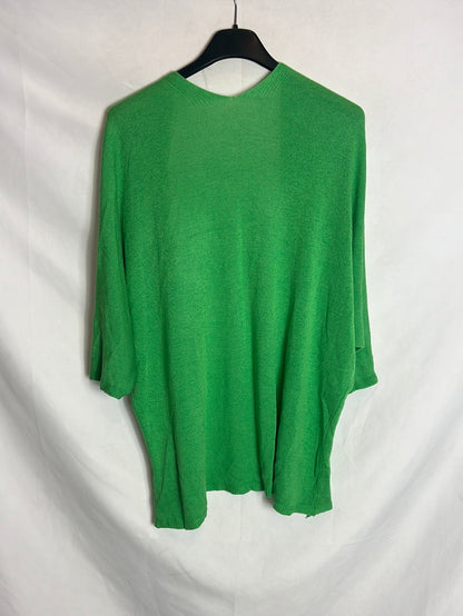 OTHERS. Green knit kimono. TS/M