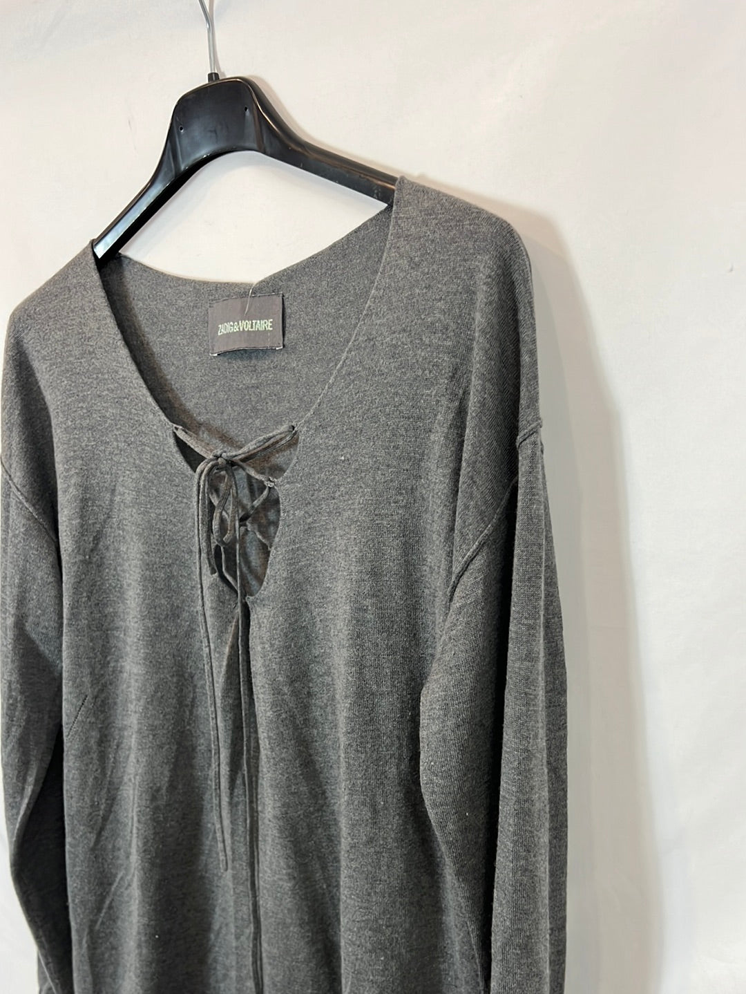 ZADIG&VOLTAIRE. Jersey gris seda y cashmere. T S