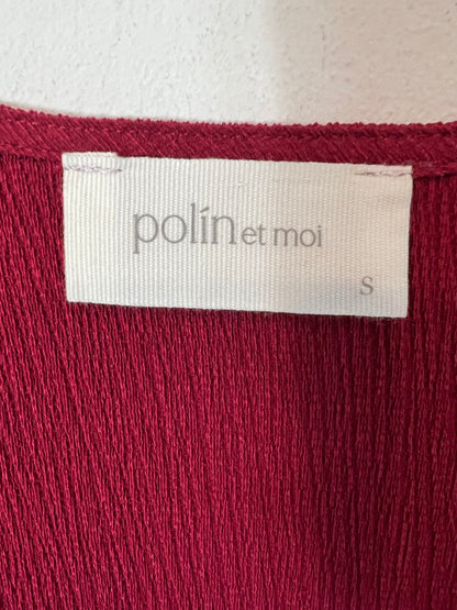POLIN ET MOI. Burgundy Ts texture top