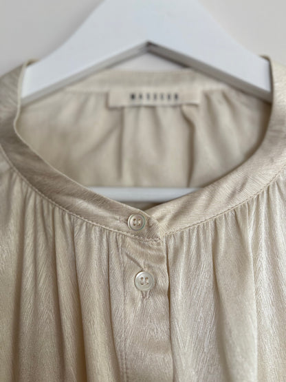 MASSCOB. Blusa seda en crudo zig zag