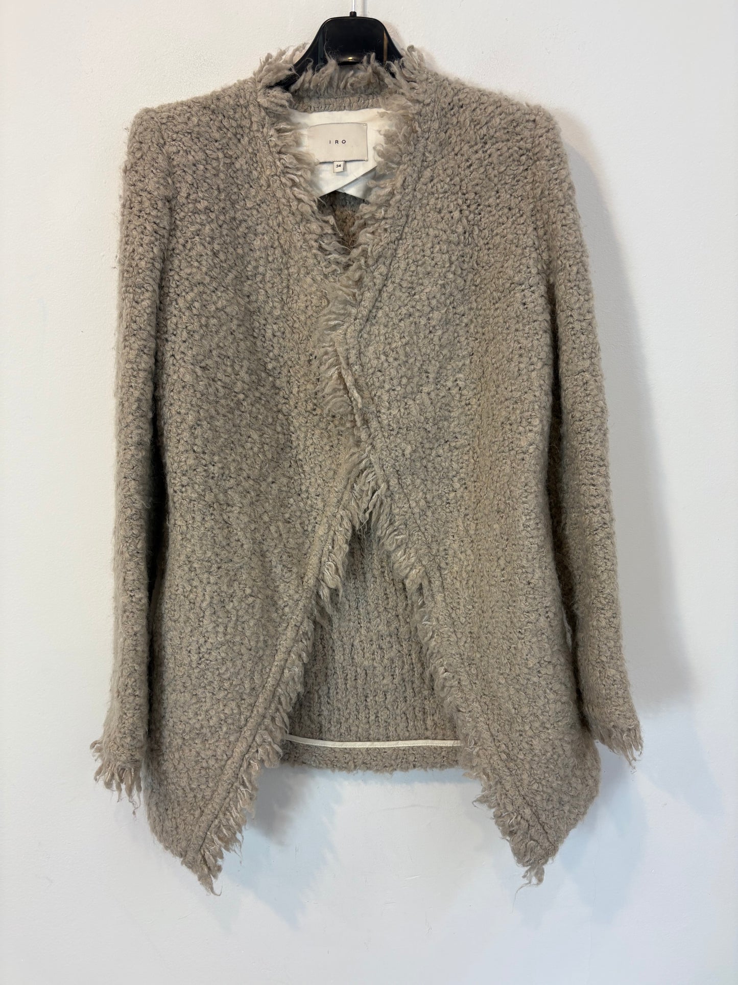 IRO. Chaqueta gris punto grueso