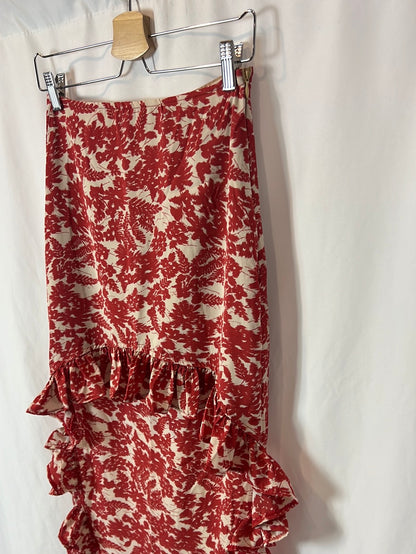 MARY G. Falda estampada asimétrica T.xs