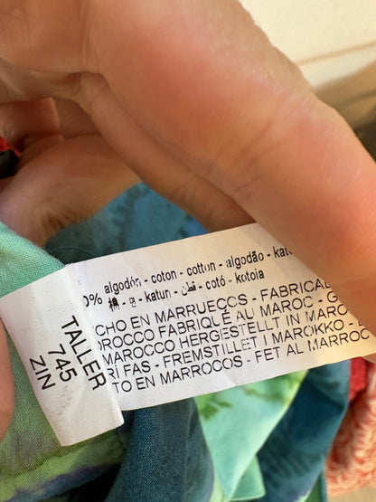 ZARA. Falda corta estampada verdes. T M