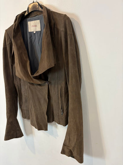 MAJE. Chaqueta ligera marrón piel