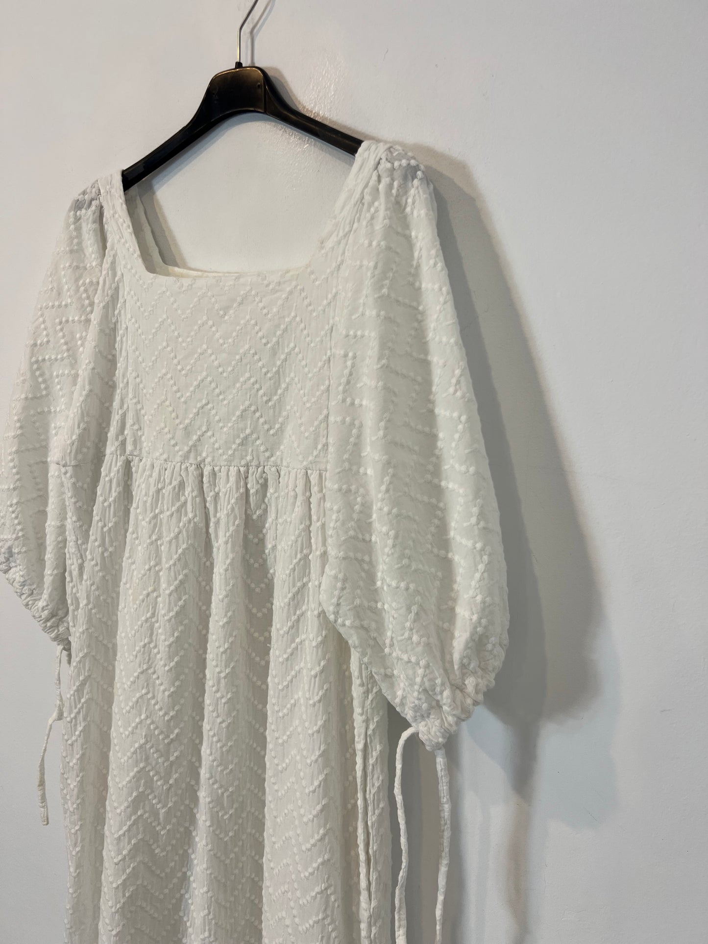 MARAVIC. Vestido largo blanco textura T.xs