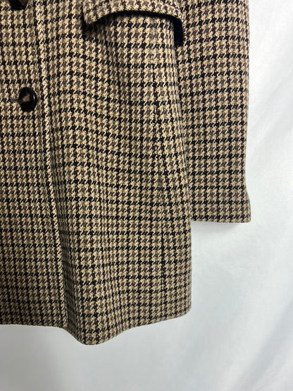 MASSIMO DUTTI. Abrigo pata de gallo lana. T38