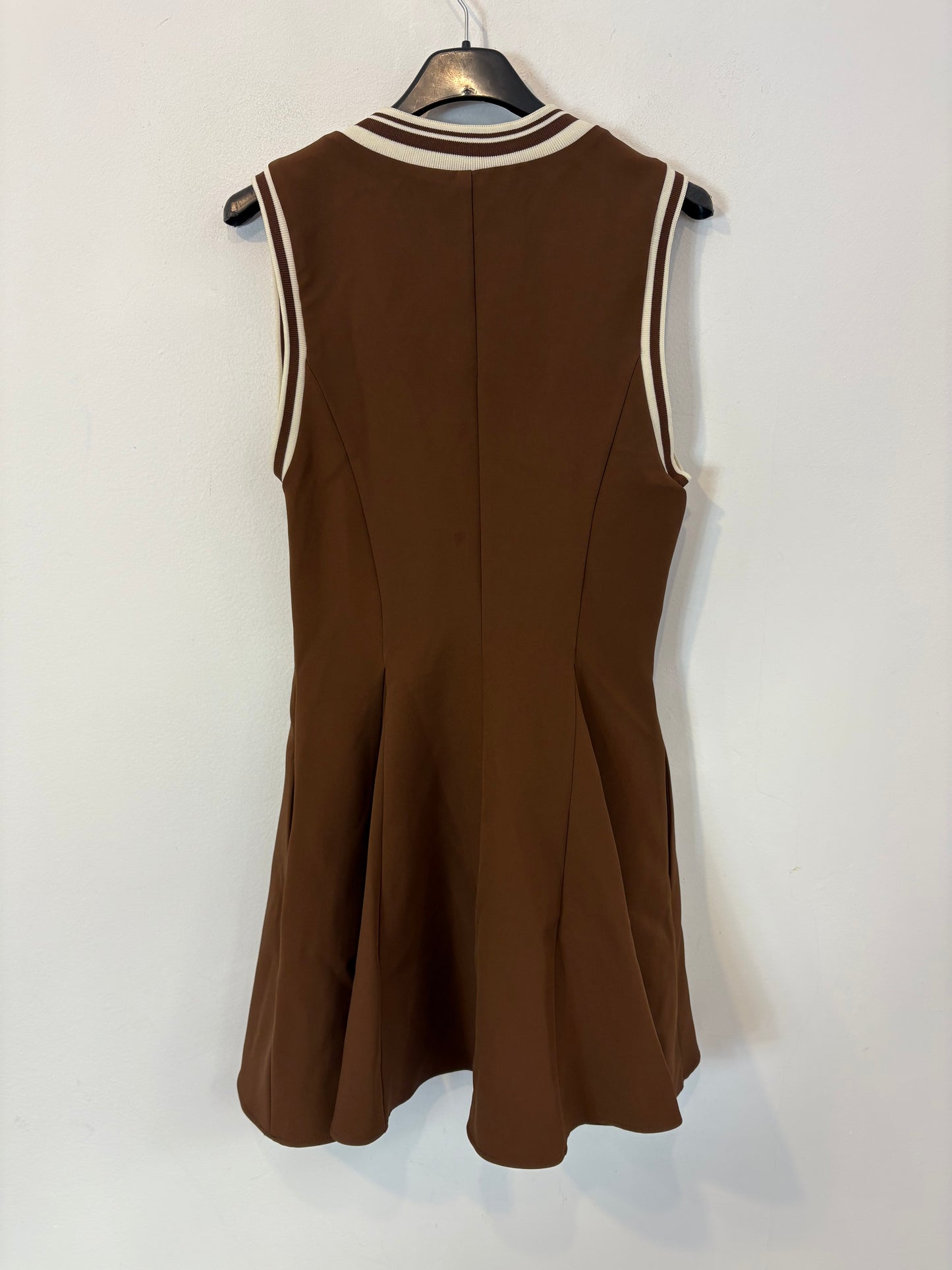 ZARA. Vestido marrón bolsillos
