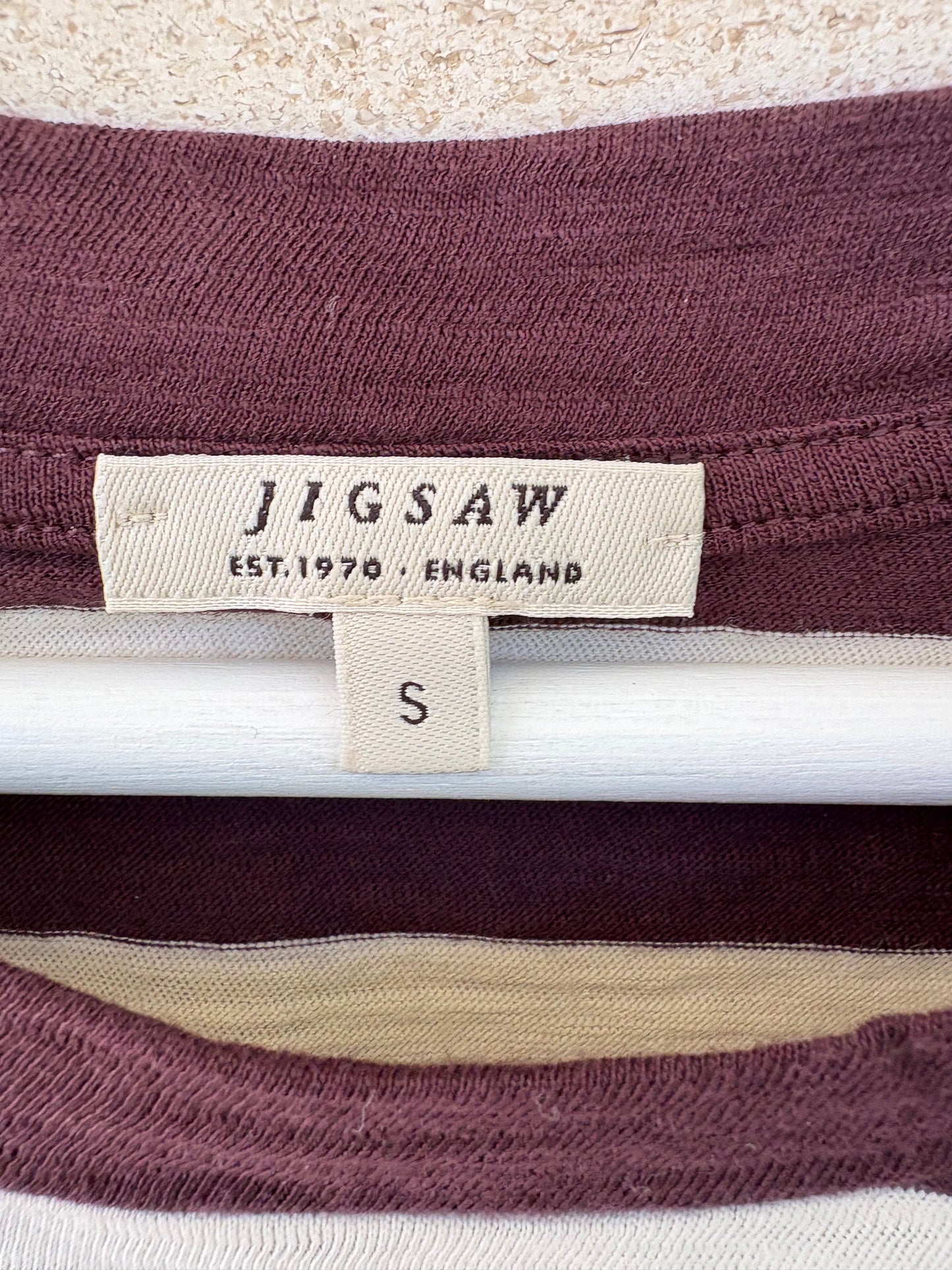 JIGSAW. Camiseta rayas marrones