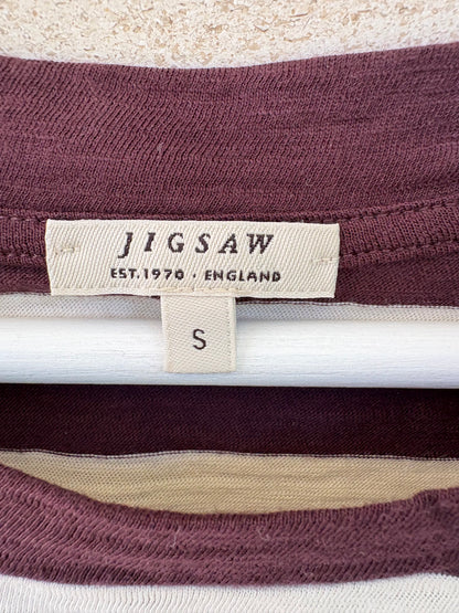 JIGSAW. Camiseta rayas marrones