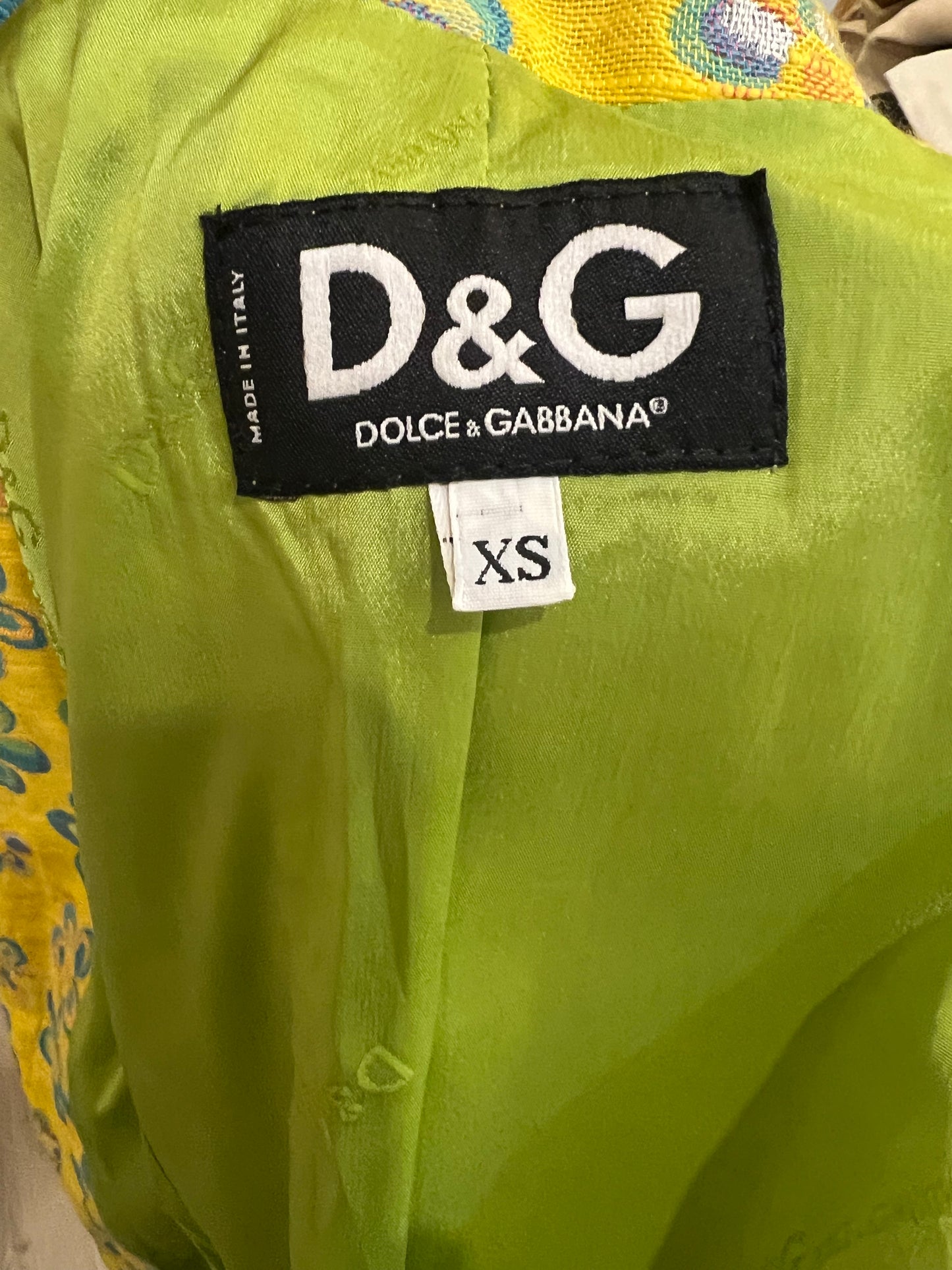 DOLCE&amp;GABANA. Yellow floral coat S.xs/s