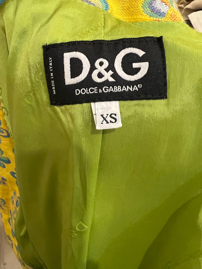 DOLCE&amp;GABANA. Yellow floral coat S.xs/s