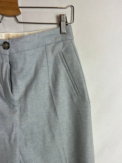 SÉZANE. Light blue mottled wool trousers. Size 36 (Tara)