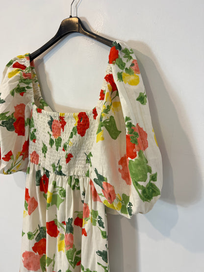 SEZANE. Vestido largo flores T.34