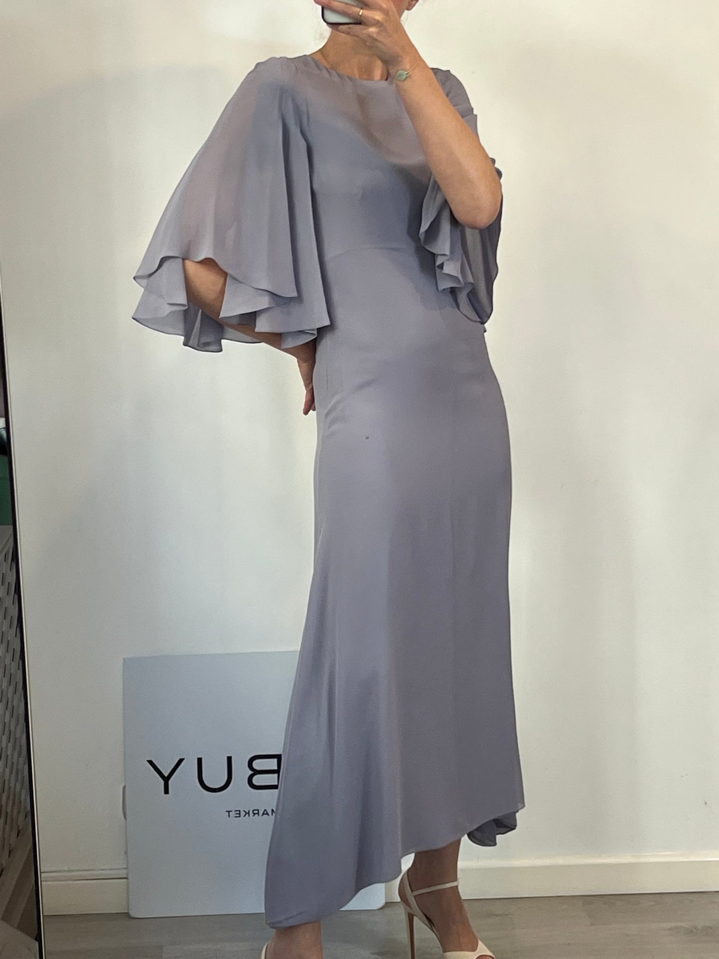 SAINT LAURENT. Mauve silk dress. T.S.