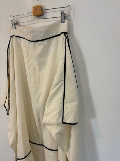 IQ COLLECTION. Falda larga lino bolsillos