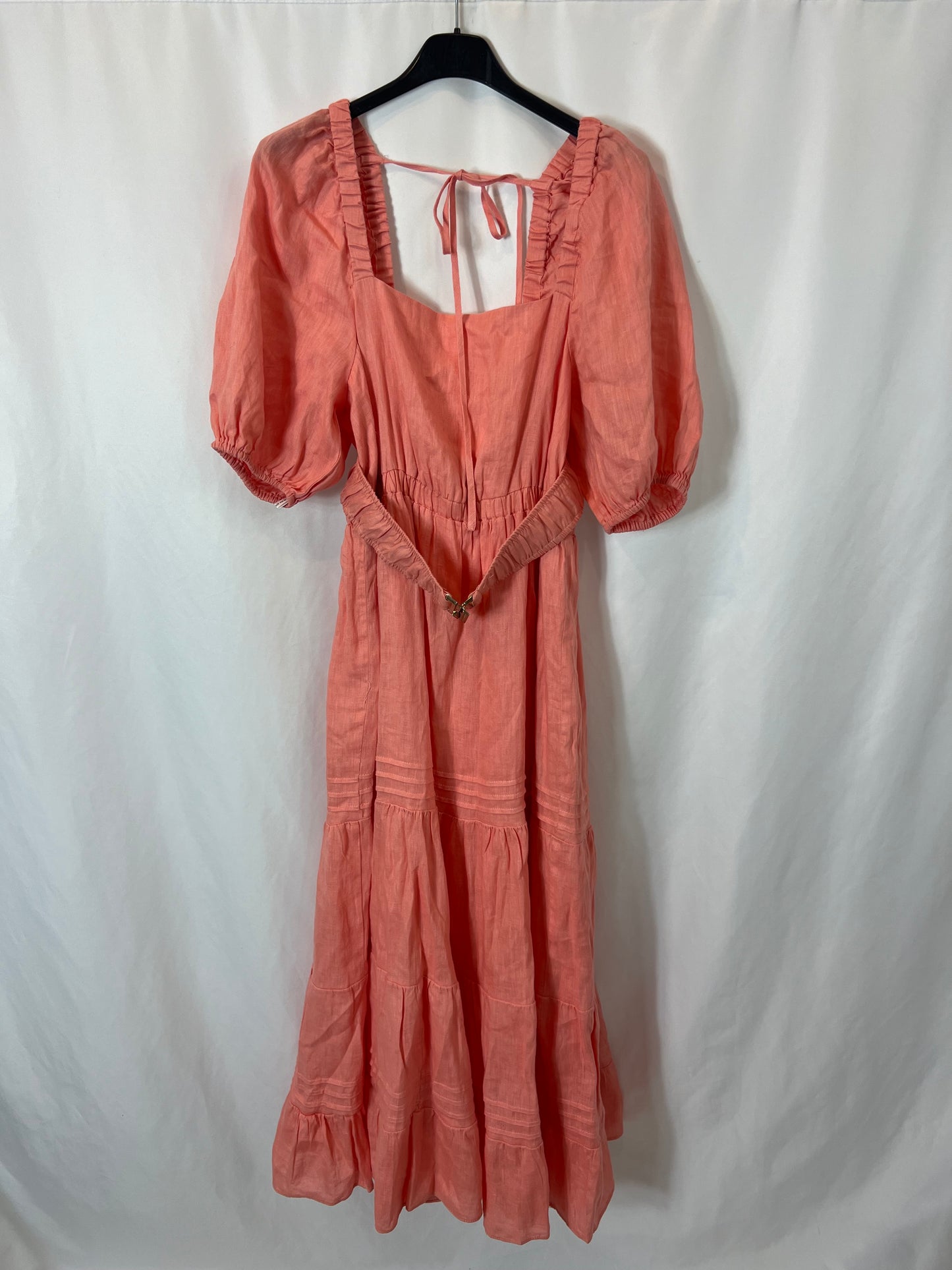 FOREVER NEW. Pink linen ruffle dress. T 36