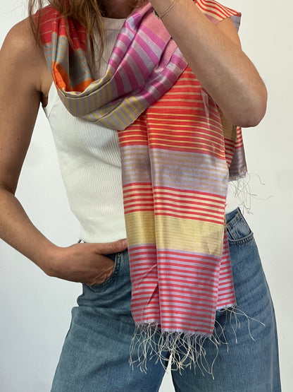 MUSEUM MUSEI. Pañuelo rayas seda