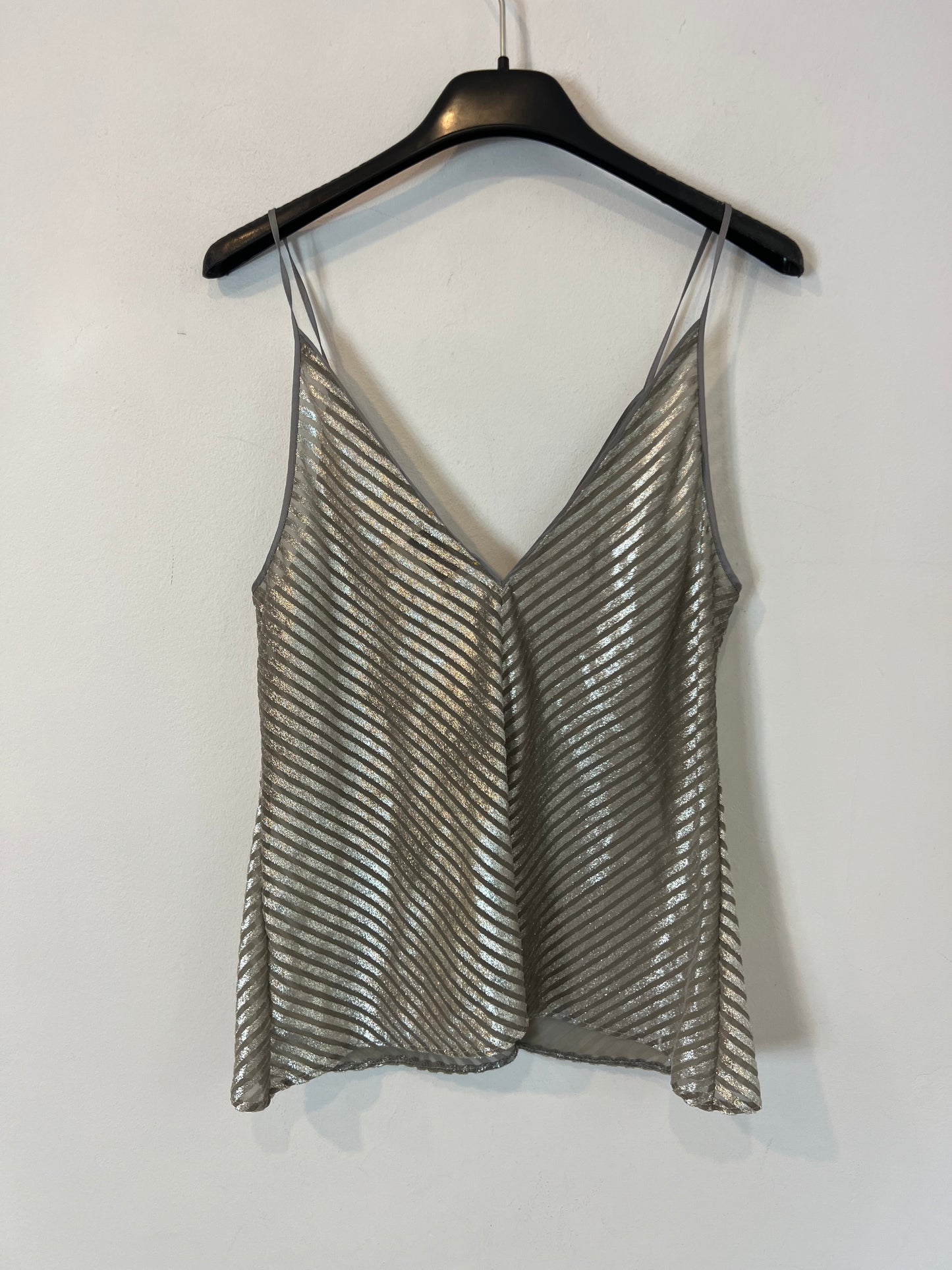 FORTE FORTE. Top plateado textura rayas T.u(s)