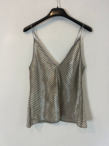 FORTE FORTE. Top plateado textura rayas T.u(s)