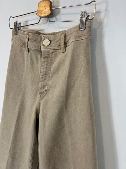 ZARA. Tan denim culottes. Size 36