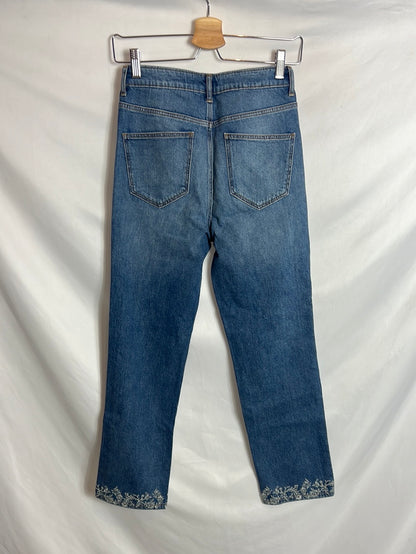 OTHERS. Straight-leg denim trousers with embroidered details. Size 34