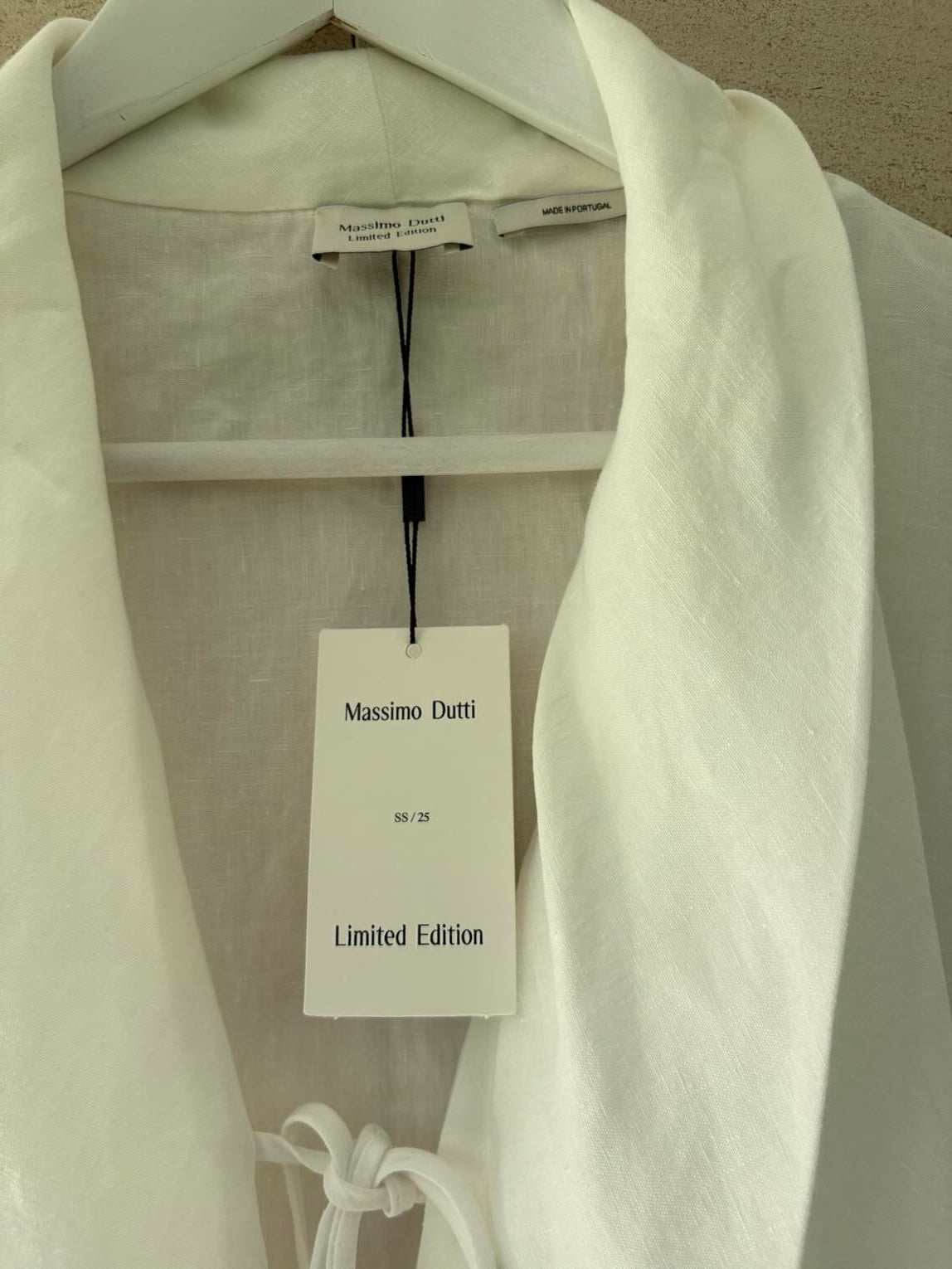 MASSIMO DUTTI Limited Edition. Vestido corto/top  blanco lino lazada