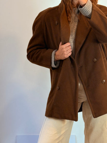 GONNELLA. Abrigo lana marrón T.m