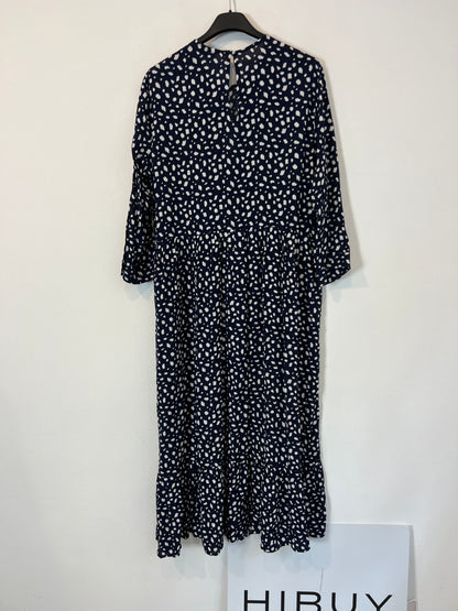 ZARA. Vestido midi azul fluido. T XS (S)