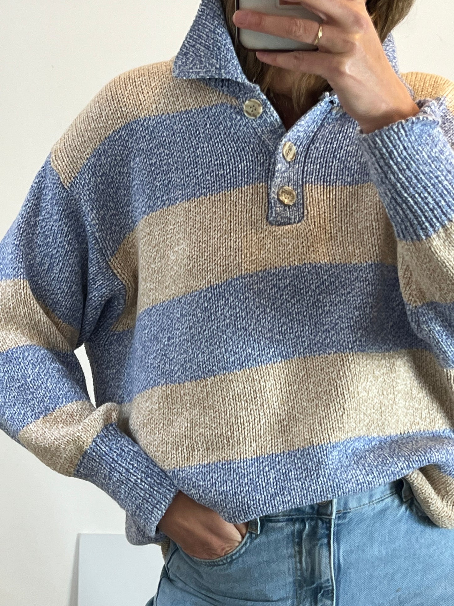 ZARA. Jersey rayas jaspeado algodón. T M