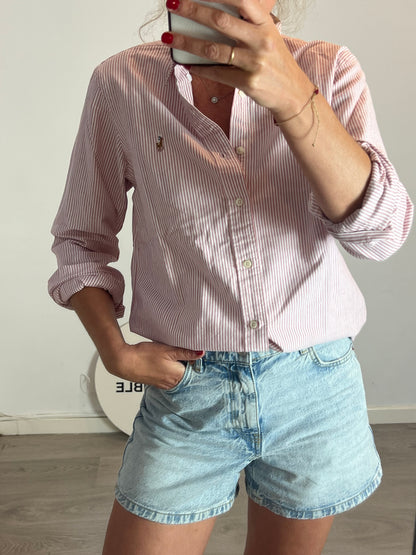 RALPH LAUREN. Camisa rayas burdeos. T S