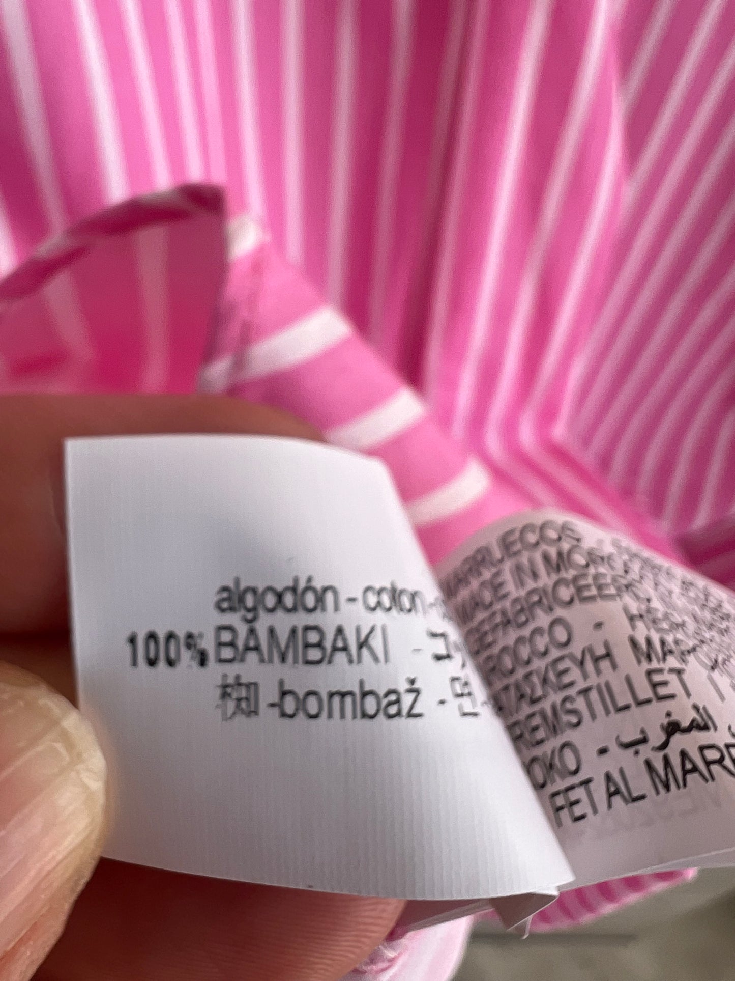 ZARA. Camisa rosa rayas. T XS