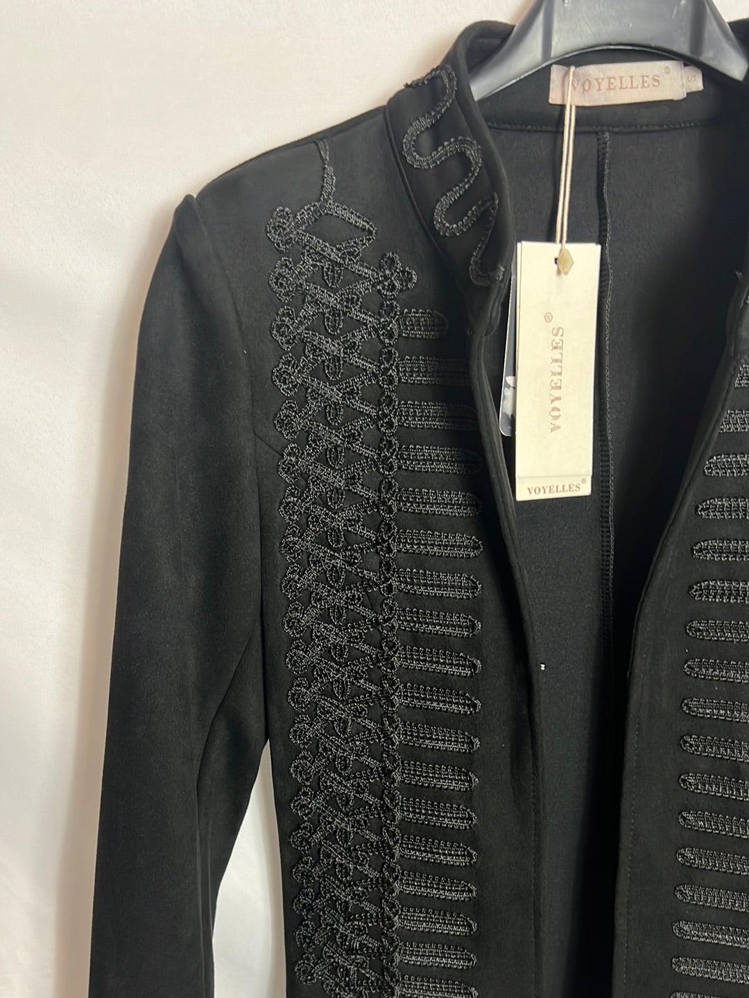 VOYELLES. Black suede jacket. TS