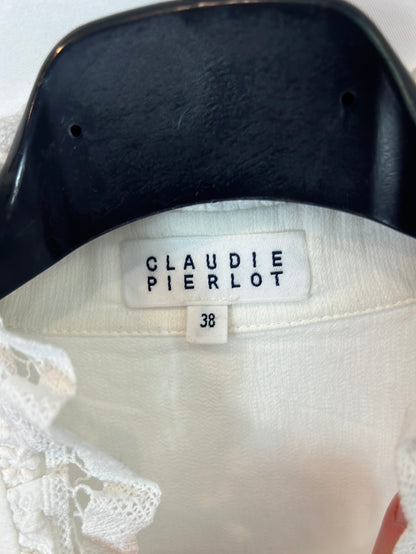 CLAUDIE PIERLOT. White lace blouse. T 38