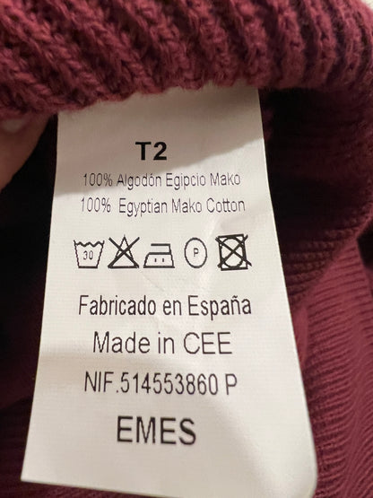 EMES. Jersey algodón burdeos T.2(M)