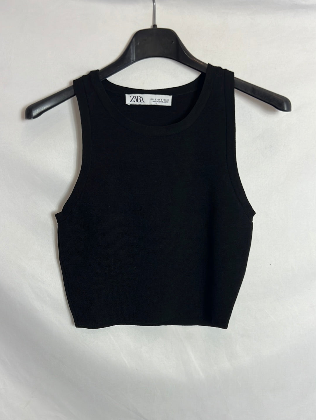 ZARA. Crop top punto negro. T S