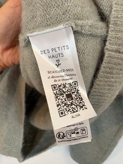 DES PETITS HAUTS. Chaqueta verde agua alpaca