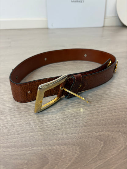 ST. GEORGE. Cinturón marrón piel girasoles