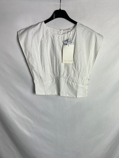 HIGH SPIRITS. Top blanco  fruncido T.36