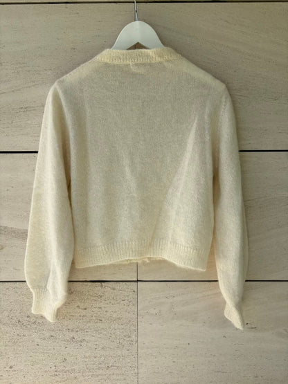 BIMANI. Cárdigan mohair color crudo