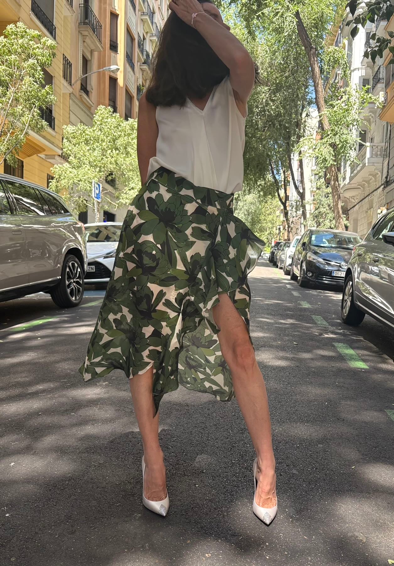 JOHANNA ORTIZ. Printed asymmetrical skirt. Size 38