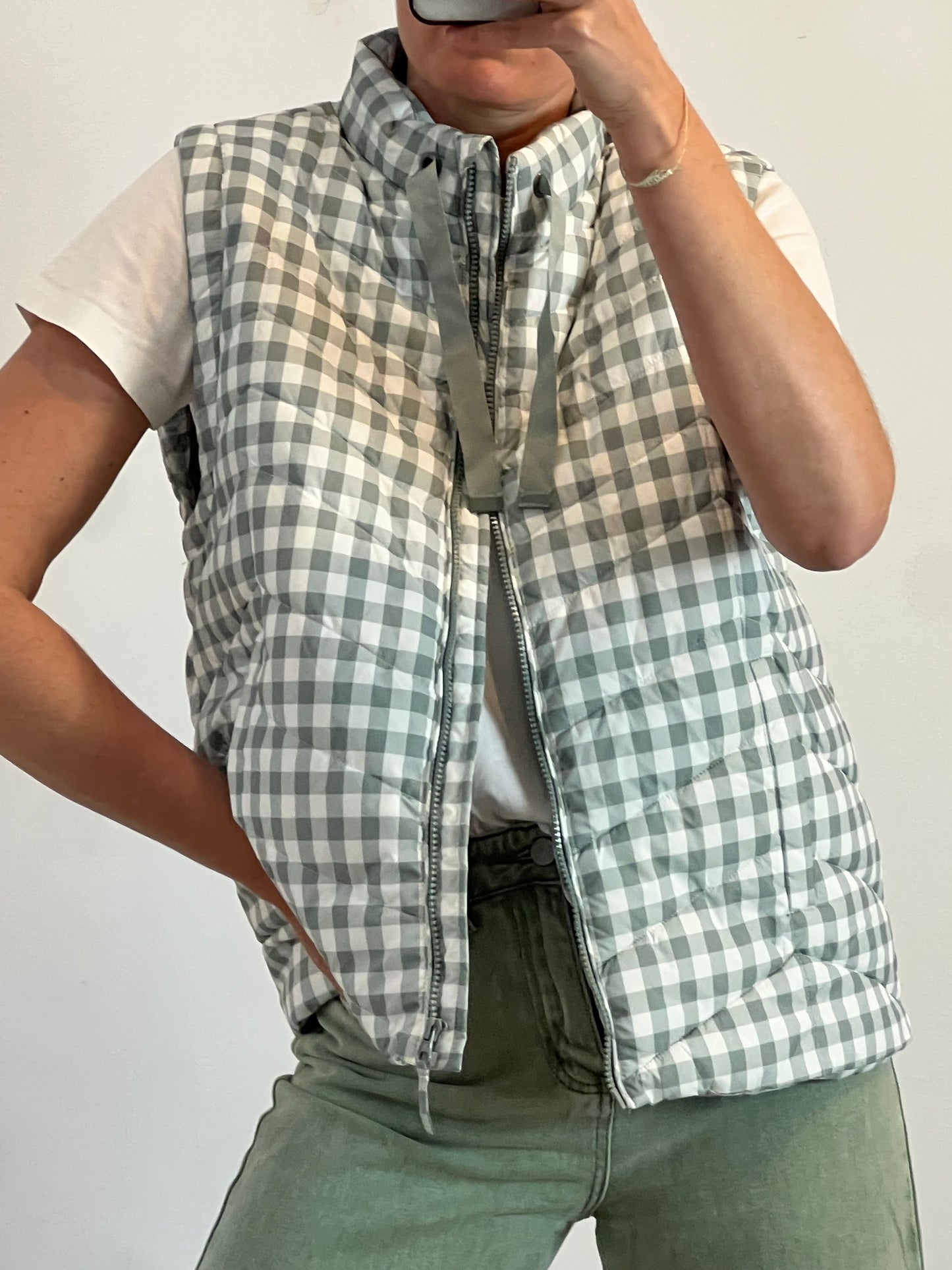 SFERA. Chaleco acolchado vichy. T XL