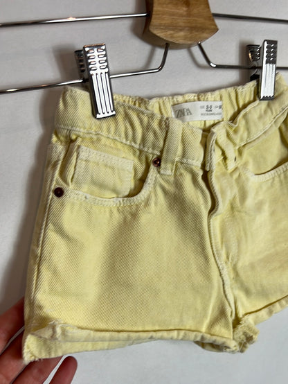 ZARA. Yellow denim shorts. Size 2-3 years