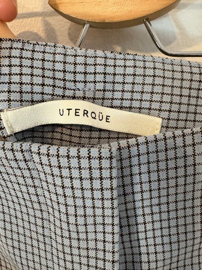 UTERQÜE. Pantalón azul claro cuadros