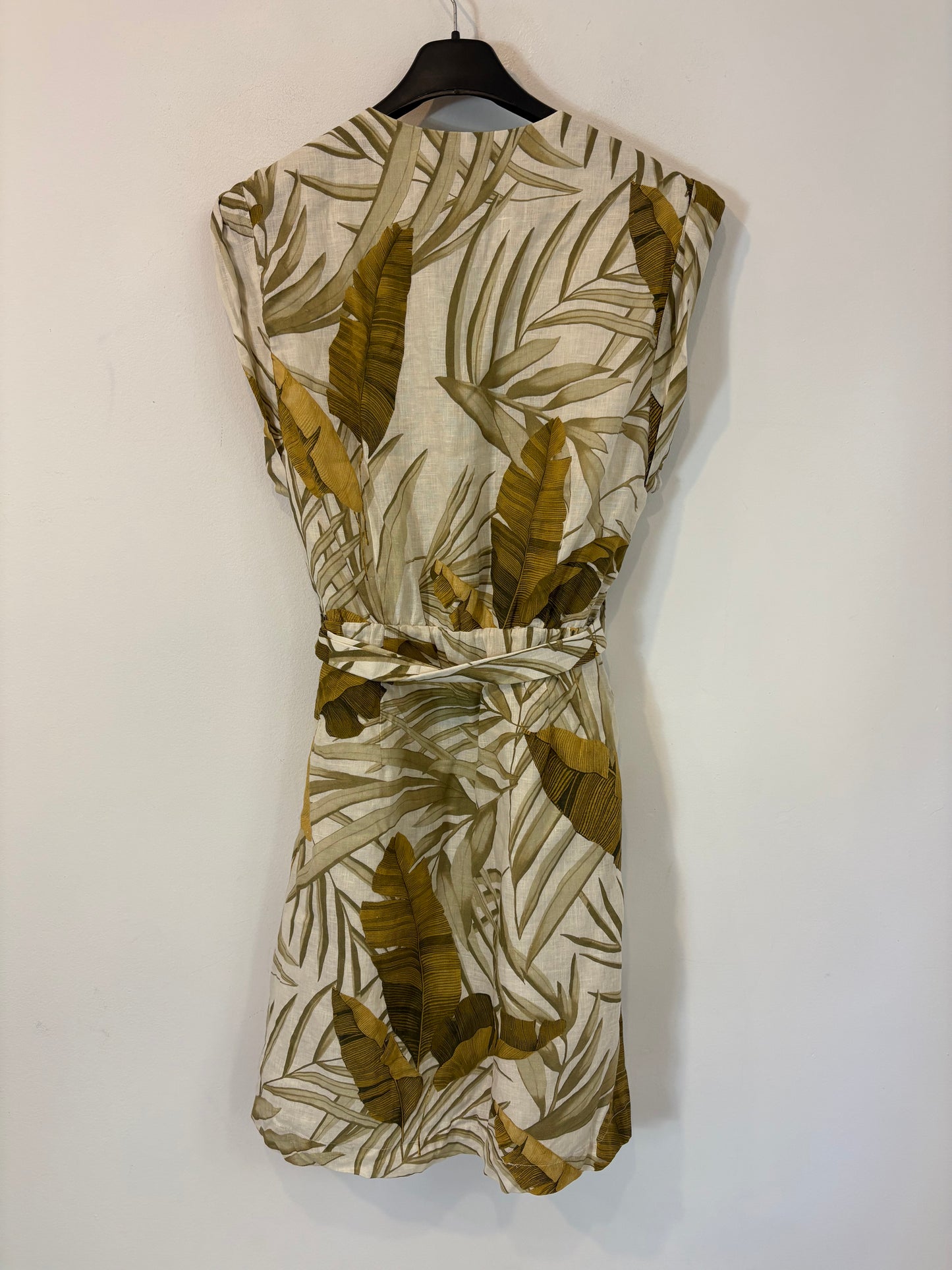 MASSIMO DUTTI. Leaf linen dress. Size 36