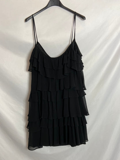 ZARA. Black ruffled dress Tm